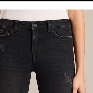 All Saints Mast Twisted Black Distressed jeans